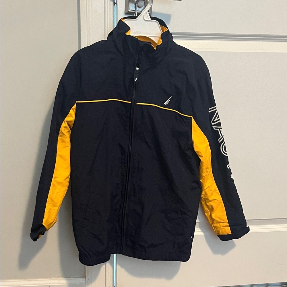 Nautica Navy and Yellow Colorblock Jacket